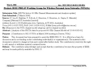 March 2006 doc IEEE 802 15 06 0112