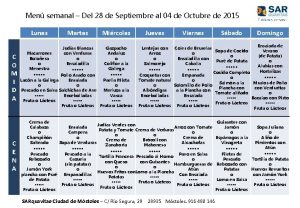 Men semanal Del 28 de Septiembre al 04