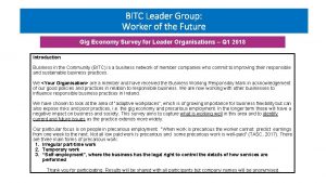 BITC Leader Group Worker of the Future Gig