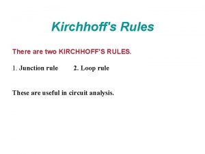State kirchhoff's junction rule