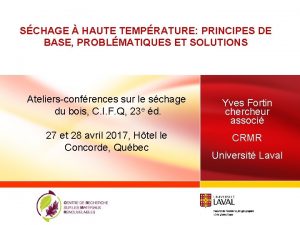 SCHAGE HAUTE TEMPRATURE PRINCIPES DE BASE PROBLMATIQUES ET