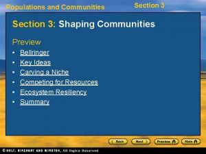 Populations and Communities Section 3 Shaping Communities Preview