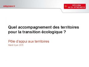 Quel accompagnement des territoires pour la transition cologique