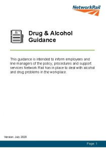 Drug Alcohol Guidance This guidance is intended to