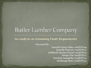 Butler lumber company case solution