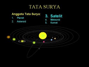 TATA SURYA Anggota Tata Surya 1 2 Planet