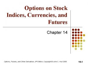 Options on Stock Indices Currencies and Futures Chapter