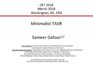 CRT 2018 March 2018 Washington DC USA Minimalist