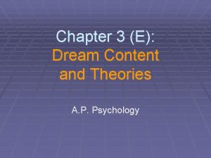 3 dream theories