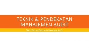 Strategi pendekatan audit manajemen