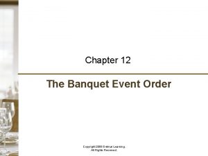 Banquet event order
