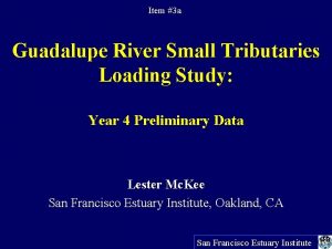 Item 3 a Guadalupe River Small Tributaries Loading