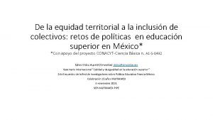 De la equidad territorial a la inclusin de