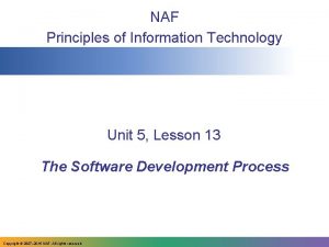 NAF Principles of Information Technology Unit 5 Lesson