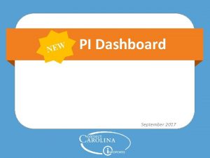 NEW PI Dashboard September 2017 New PI Dashboard