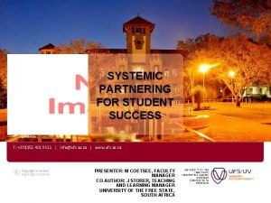 SYSTEMIC PARTNERING FOR STUDENT SUCCESS T 27051 401