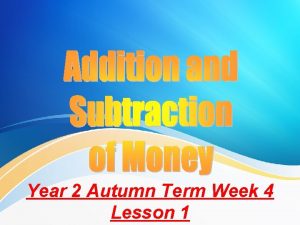 Year 2 Autumn Term Week 4 Lesson 1