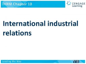 IHRM Chapter 10 International Human Resource Management International