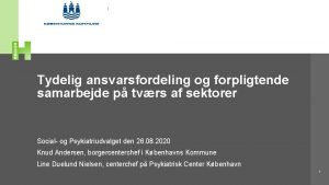 Region Hovedstadens Psykiatri Tydelig ansvarsfordeling og forpligtende samarbejde