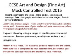 GCSE Art and Design Fine Art Mock Controlled