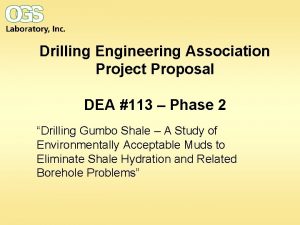 Drilling Engineering Association Project Proposal DEA 113 Phase