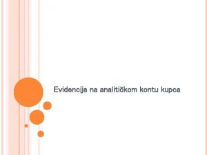 Evidencija na analitikom kontu kupca 0 01 20