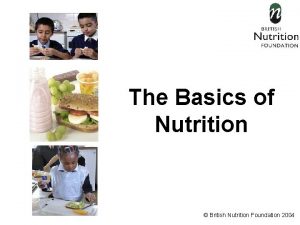 The Basics of Nutrition British Nutrition Foundation 2004