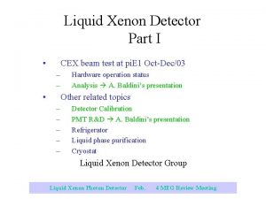 Liquid Xenon Detector Part I CEX beam test