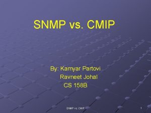 Snmp vs cmip