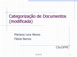 Categorizao de Documentos modificada Mariana Lara Neves Flvia