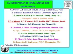 p C polarimeter at RHIC Status and performance