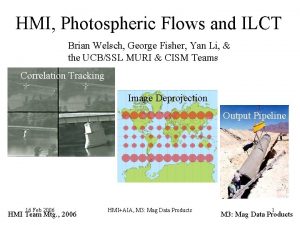 HMI Photospheric Flows and ILCT Brian Welsch George