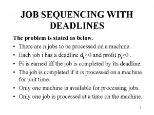 Complexity of job sequencing with deadline