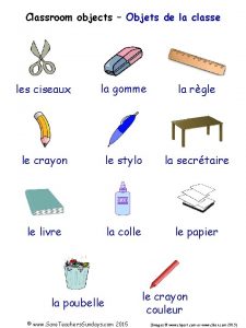 Classroom objects Objets de la classe les ciseaux