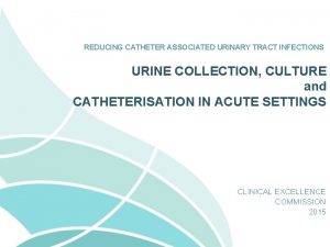 REDUCING CATHETER ASSOCIATED URINARY TRACT INFECTIONS URINE COLLECTION