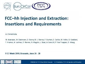 FCChh Injection and Extraction Insertions and Requirements A