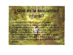 Qu es la sexualidad infantil La sexualidad infantil