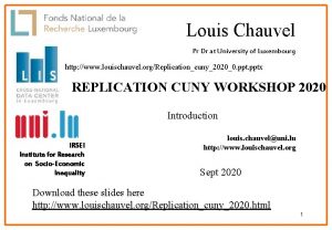 Louis Chauvel Pr Dr at University of Luxembourg