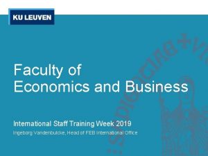 Faculty of Economics and Business International Staff Training