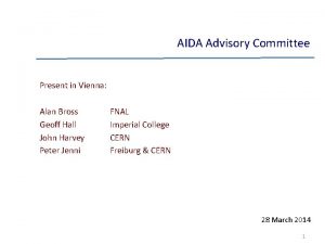 AIDA Advisory Committee Present in Vienna Alan Bross