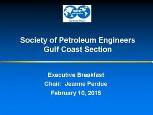 Society of Petroleum Engineers Gulf Coast Section Executive