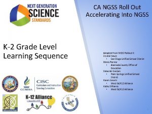 CA NGSS Roll Out Accelerating Into NGSS K2