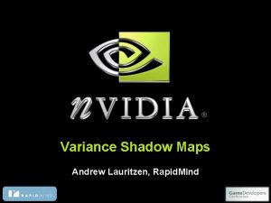 Variance shadow mapping