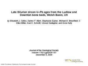 Late Silurian zircon UPb ages from the Ludlow