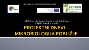 SLOVENSKO V NARAVOSLOVJE TREH DEEL AVTORJI 1 L