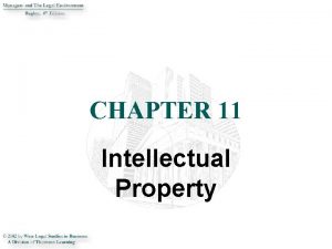 CHAPTER 11 Intellectual Property INTRODUCTION Intellectual property is