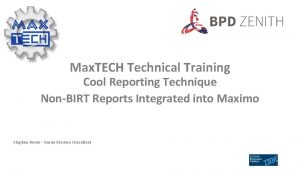 Maximo birt report training