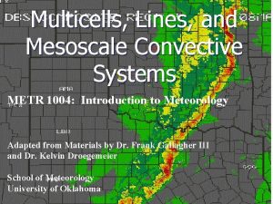 Multicells Lines and Mesoscale Convective Systems METR 1004