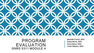 PROGRAM EVALUATION GNRS 5311 MODULE 4 Meredith French