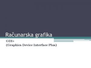 Raunarska grafika GDI Graphics Device Interface Plus Fonts